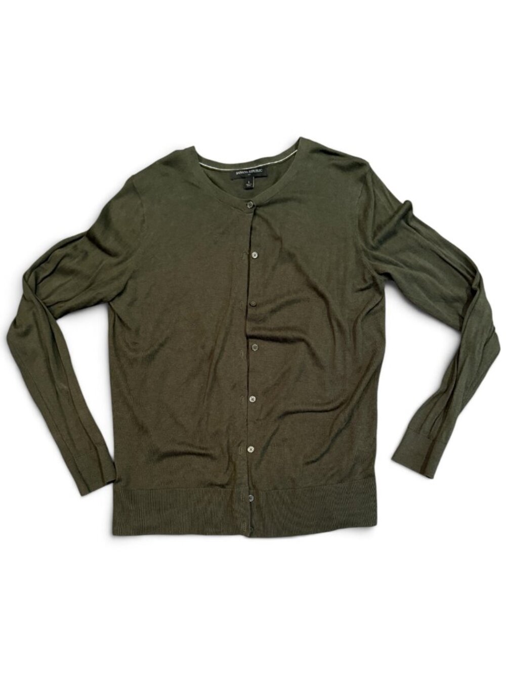 Banana Republic Olive Green Button Front Cardigan Sweater Women’s Large